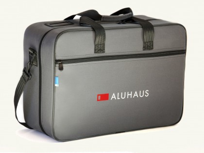 A series of presentation suitcases for ALUHAUS